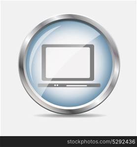 Computer Glossy Icon Isolated Vector Illustration. EPS10. Computer Glossy Icon Vector Illustration