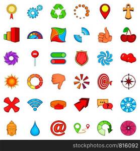 Computer graphic icons set. Cartoon style of 36 computer graphic vector icons for web isolated on white background. Computer graphic icons set, cartoon style