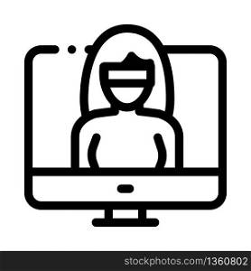 computer hacker icon vector. computer hacker sign. isolated contour symbol illustration. computer hacker icon vector outline illustration