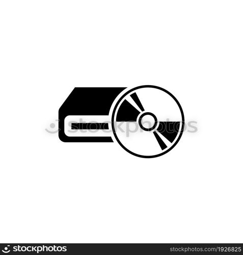 Computer Hardware, Portable Optical Drive. Flat Vector Icon illustration. Simple black symbol on white background. Computer Hardware, Optical Drive sign design template for web and mobile UI element. Computer Hardware, Portable Optical Drive Flat Vector Icon