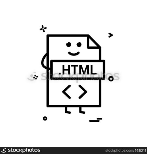 Computer html file format type icon vector design