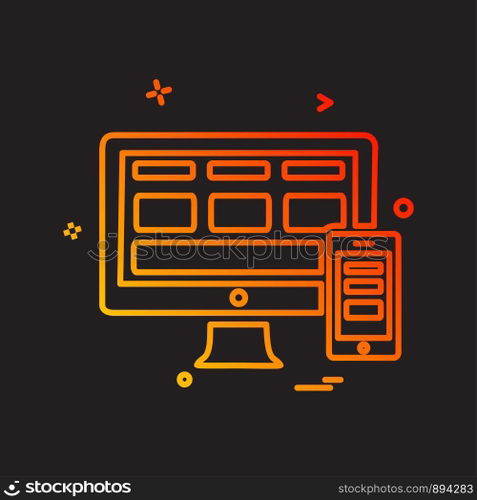 Computer icon design vector