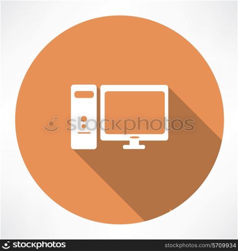 Computer icon. Flat modern style vector illustration