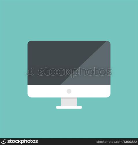 Computer icon isolated in flat design, minimalism. Vector EPS 10