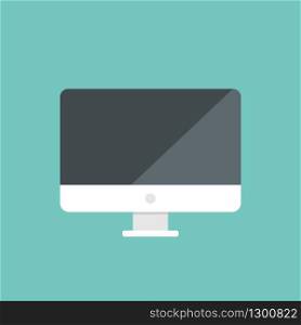 Computer icon isolated in flat design, minimalism. Vector EPS 10