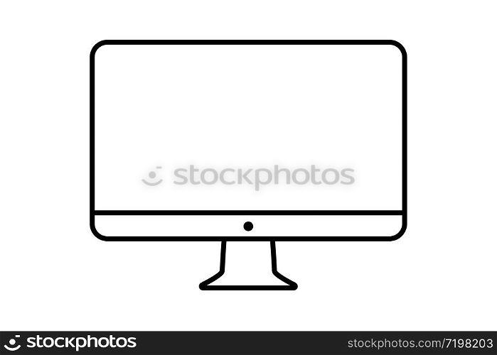 computer icon isolated line white background vector illustration