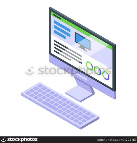 Computer icon. Isometric of Computer vector icon for web design isolated on white background. Computer icon, isometric style