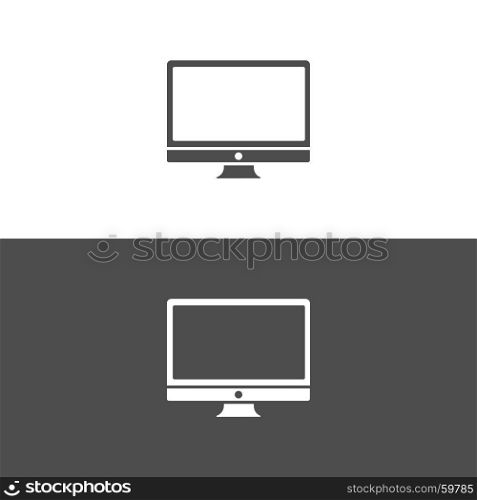 Computer icon on black and white background