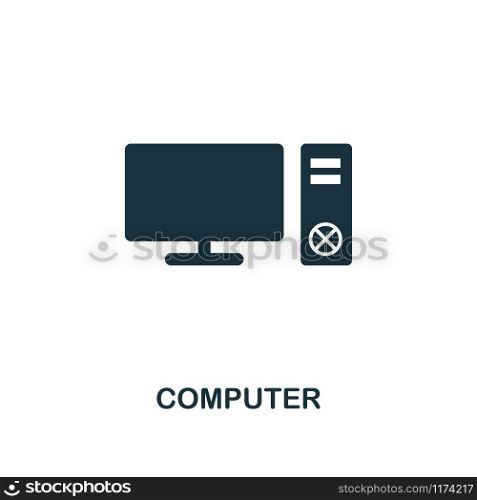 Computer icon. Premium style design from household collection. UX and UI. Pixel perfect computer icon. For web design, apps, software, printing usage.. Computer icon. Premium style design from household icon collection. UI and UX. Pixel perfect computer icon. For web design, apps, software, print usage.