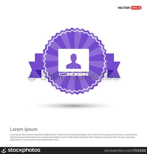 Computer Icon - Purple Ribbon banner