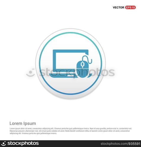 Computer Icon - white circle button