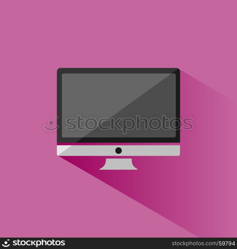 Computer icon with shade on pink background