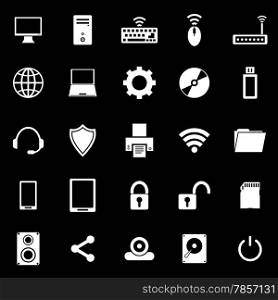 Computer icons on black background, stock vector