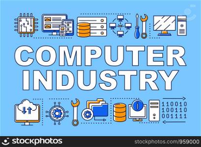 Computer industry word concepts banner. Information technology and electronics. Presentation, website. Isolated lettering typography idea with linear icons. Vector outline illustration