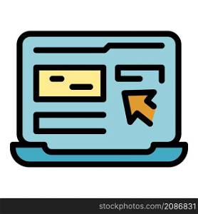 Computer interaction icon. Outline computer interaction vector icon color flat isolated. Computer interaction icon color outline vector