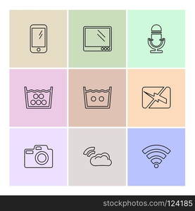 computer, internet , multimedia , infrared , camera , technology , music , microphone , speaker, tv, wifi , network , battery , icon, vector, design, flat, collection, style, creative, icons