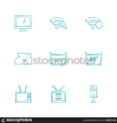 computer, internet , multimedia , infrared , camera , technology , music , microphone , speaker, tv, wifi , network , battery , icon, vector, design, flat, collection, style, creative, icons