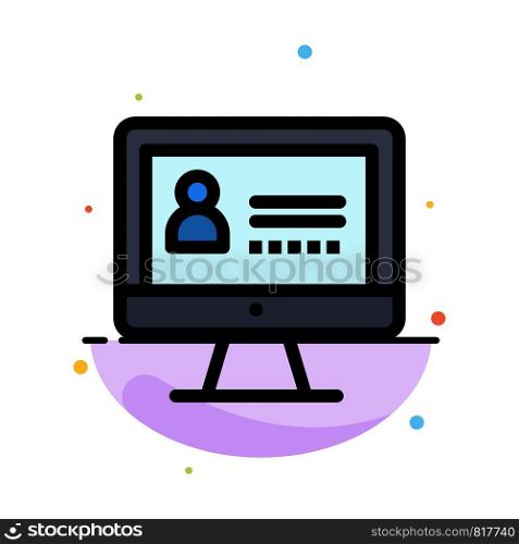 Computer, Internet, Security Abstract Flat Color Icon Template