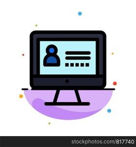 Computer, Internet, Security Abstract Flat Color Icon Template