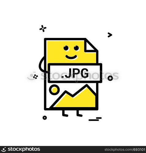 Computer jpg file format type icon vector design