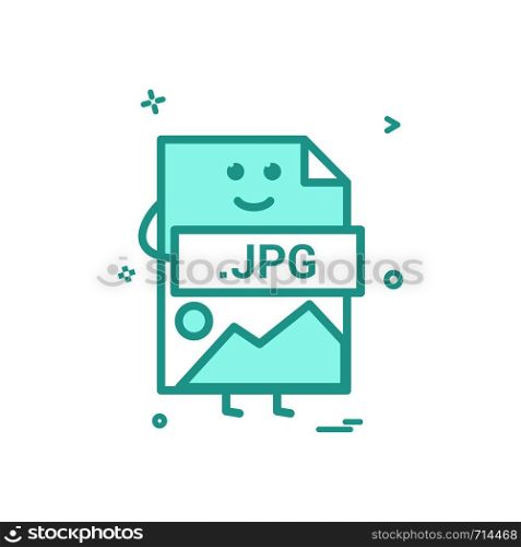 Computer jpg file format type icon vector design