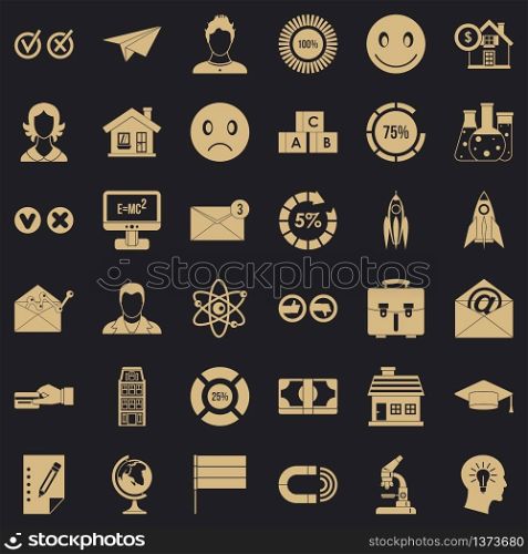 Computer learning icons set. Simple style of 36 computer learning vector icons for web for any design. Computer learning icons set, simple style