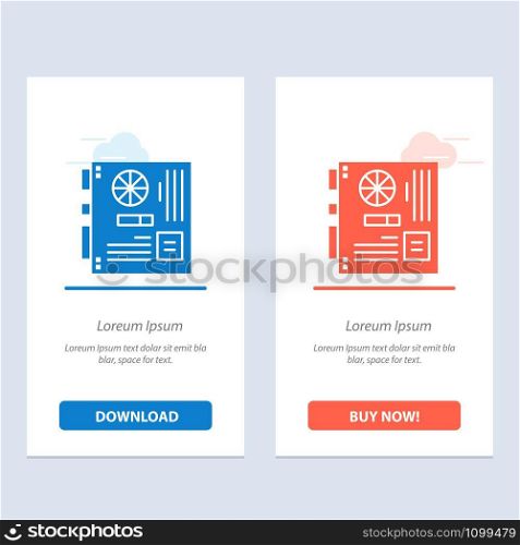 Computer, Main, Mainboard, Mother, Motherboard Blue and Red Download and Buy Now web Widget Card Template