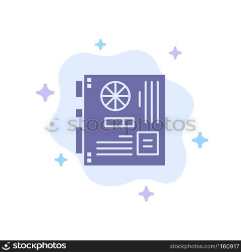 Computer, Main, Mainboard, Mother, Motherboard Blue Icon on Abstract Cloud Background