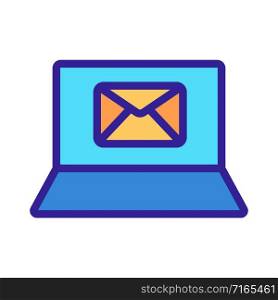 computer message icon vector. A thin line sign. Isolated contour symbol illustration. computer message icon vector. Isolated contour symbol illustration