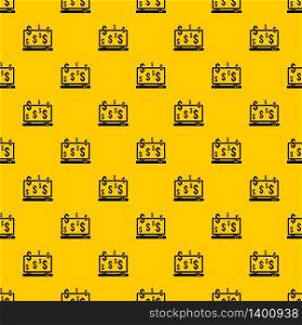 Computer monitor and dollar signs pattern seamless vector repeat geometric yellow for any design. Computer monitor and dollar signs pattern vector