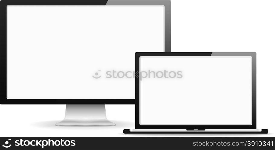 Computer Monitor and Laptop