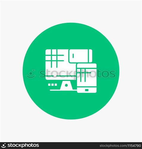 Computer, Monitor, Cell, Education white glyph icon
