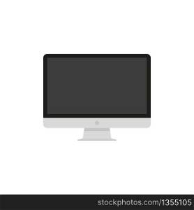 Computer monitor. Flat image with black computer isolated vector. Desktop interface.. Computer monitor. Flat image with black computer isolated vector.