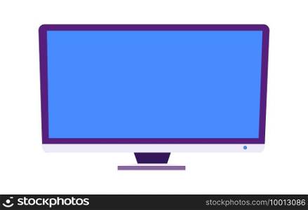 Computer monitor, flat tv cartoon vector icons. Computer monitor, flat tv cartoon vector