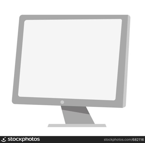 Computer monitor front view vector cartoon illustration isolated on white background.. Computer monitor vector cartoon illustration.