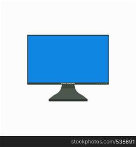 Computer monitor icon in cartoon style on a white background. Computer monitor icon, cartoon style