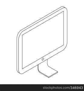 Computer monitor icon in isometric 3d style on a white background. Computer monitor icon, isometric 3d style