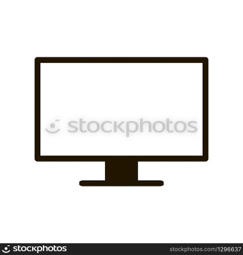 Computer monitor icon isolated on white background. Vector illustration