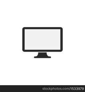 Computer monitor icon isolated on white background. Vector illustration