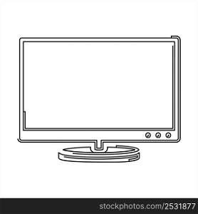 Computer Monitor Icon Vector Art Illustration