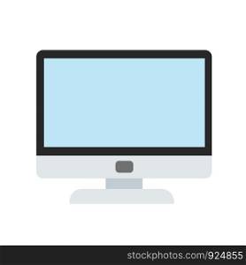 computer monitor in cartoon style icon on white, stock vector illustration