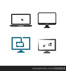 Computer monitor logo vector illustration icon design