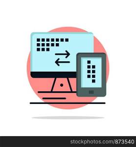 Computer, Monitor, Mobile, Cell Abstract Circle Background Flat color Icon