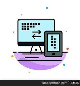 Computer, Monitor, Mobile, Cell Abstract Flat Color Icon Template
