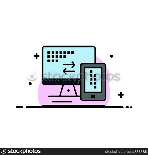 Computer, Monitor, Mobile, Cell Business Logo Template. Flat Color