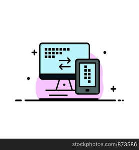Computer, Monitor, Mobile, Cell Business Logo Template. Flat Color