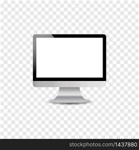 Computer monitor on table front, backside vector. eps10. Computer monitor on table front, backside vector illustration