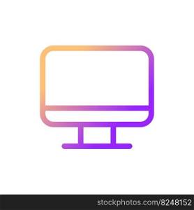 Computer monitor pixel perfect gradient linear ui icon. Electronic equipment. Hardware device. Line color user interface symbol. Modern style pictogram. Vector isolated outline illustration. Computer monitor pixel perfect gradient linear ui icon