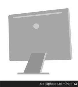 Computer monitor rear view vector cartoon illustration isolated on white background.. Computer monitor vector cartoon illustration.
