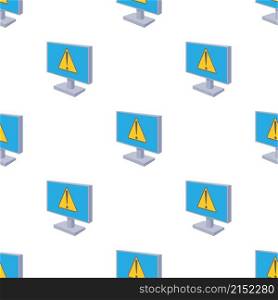 Computer monitor with a warning sign pattern seamless background texture repeat wallpaper geometric vector. Computer monitor with a warning sign pattern seamless vector